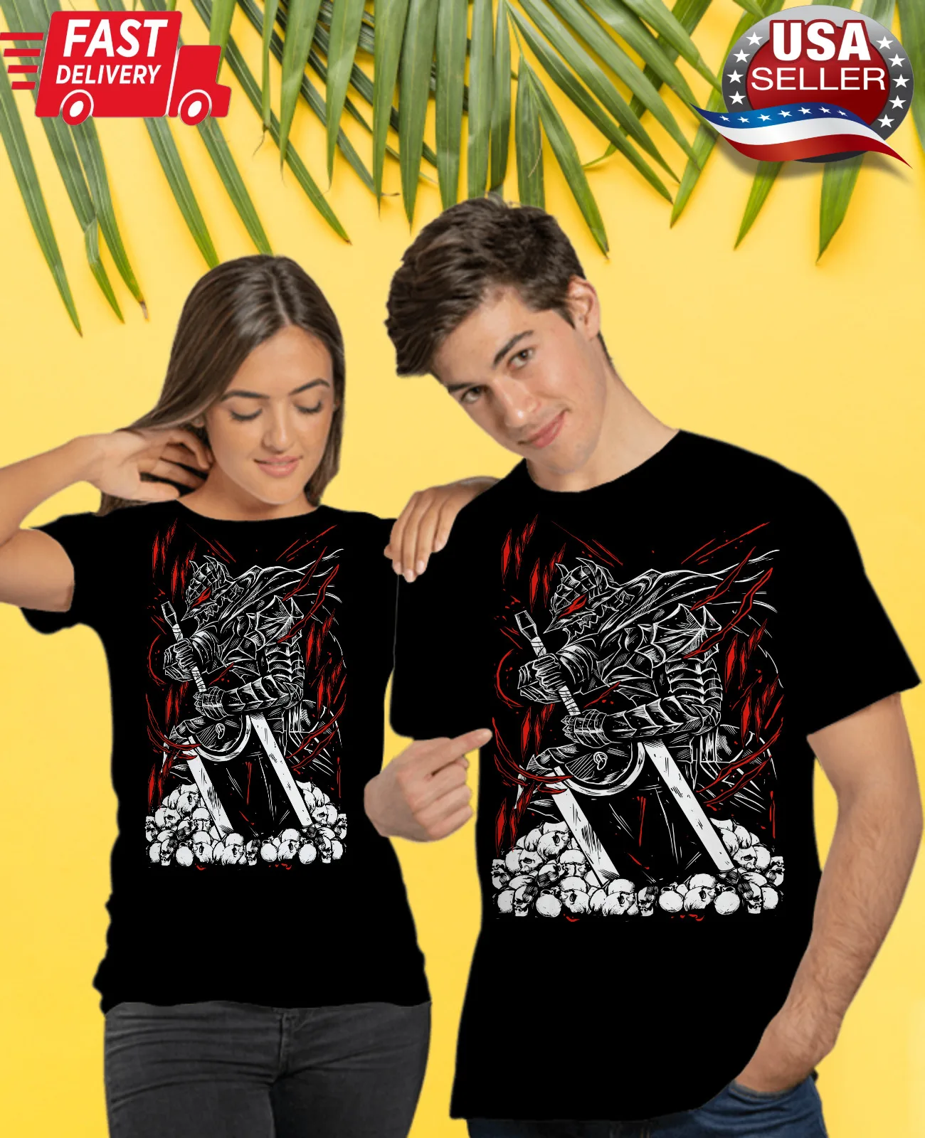 Футболка Berserk манга полоса кисть Броня Berserker Подарочная рубашка Аниме Черная