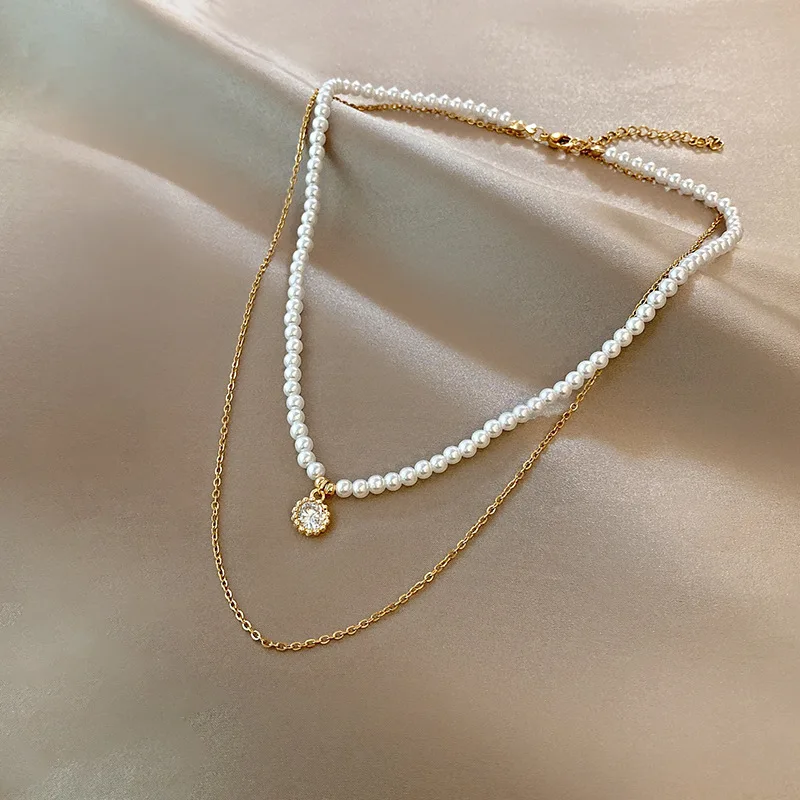 ENXIER Stainless Steel Pearl Necklace For Women Choker Trend Double Layer Clavicle Chain Female Girl Festival Party Jewelry Gift
ENXIER Stainless Steel Pearl Necklace For Women Choker Trend Double Layer Clavicle Chain Female Girl Festival Party Jewelry Gift