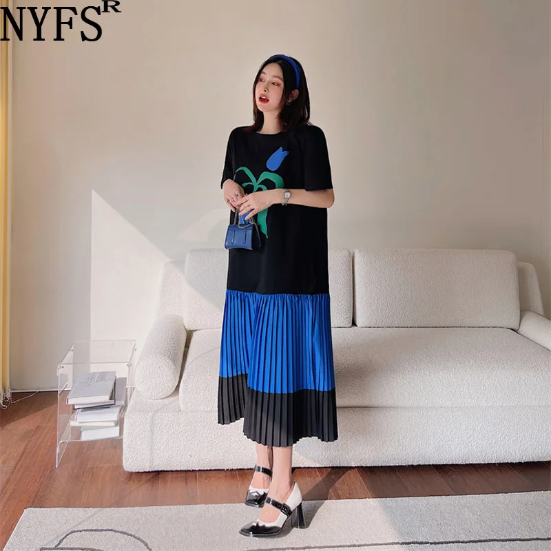 NYFS 2023 Summer New Korea Woman Dress Vestidos Robe Elbise Loose Cotton Patchwork Pleated Hem Print Long Dresses
NYFS 2023 Summer New Korea Woman Dress Vestidos Robe Elbise Loose Cotton Patchwork Pleated Hem Print Long Dresses