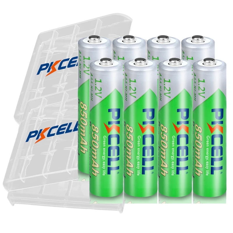 8PCS PKCELL AAA Batteries 1.2V Ni-MH AAA Rechargeable Battery 3A Low Self Discharge 850mAh batteria with 2PC Battery holder box
8PCS PKCELL AAA Batteries 1.2V Ni-MH AAA Rechargeable Battery 3A Low Self Discharge 850mAh batteria with 2PC Battery holder box
