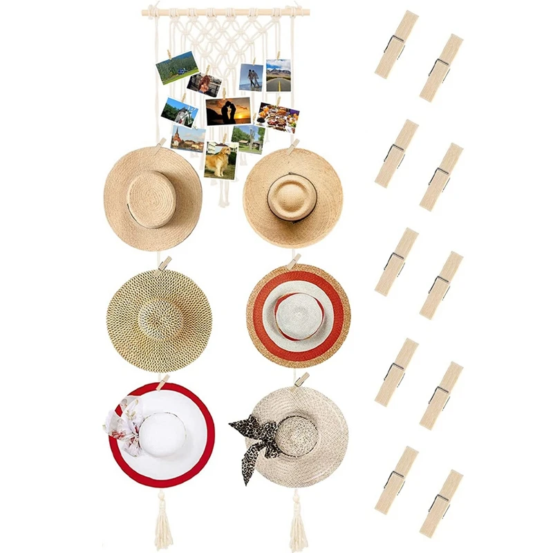 Hat Organizer, Hat Rack For Wall - Bohemian Photo Display Hat Holder, Hand Weaving Hat Storage Hanger With Decorative
Hat Organizer, Hat Rack For Wall - Bohemian Photo Display Hat Holder, Hand Weaving Hat Storage Hanger With Decorative