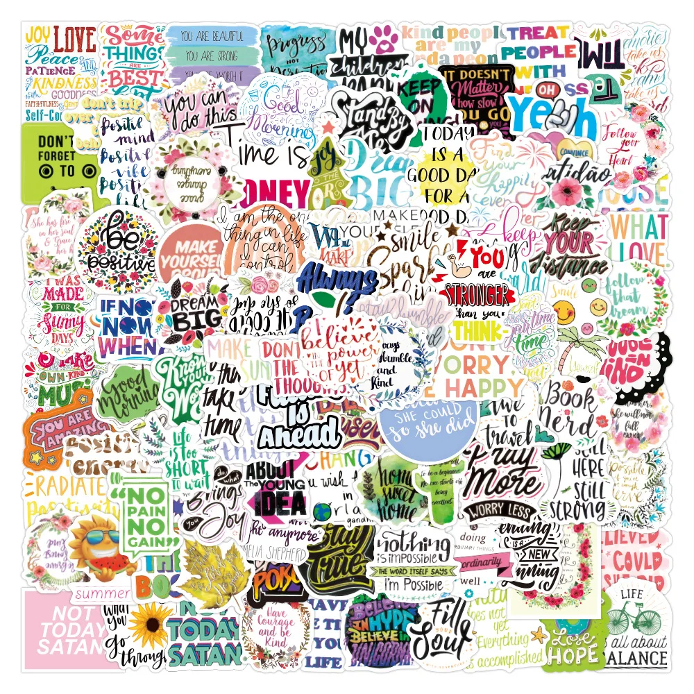 10/30/50PCS New Popular Cartoon Inspiring Language Sticker Pack Skateboard Decoration DIY Laptop Kids Waterproof Decal Wholesale
10/30/50PCS New Popular Cartoon Inspiring Language Sticker Pack Skateboard Decoration DIY Laptop Kids Waterproof Decal Wholesale