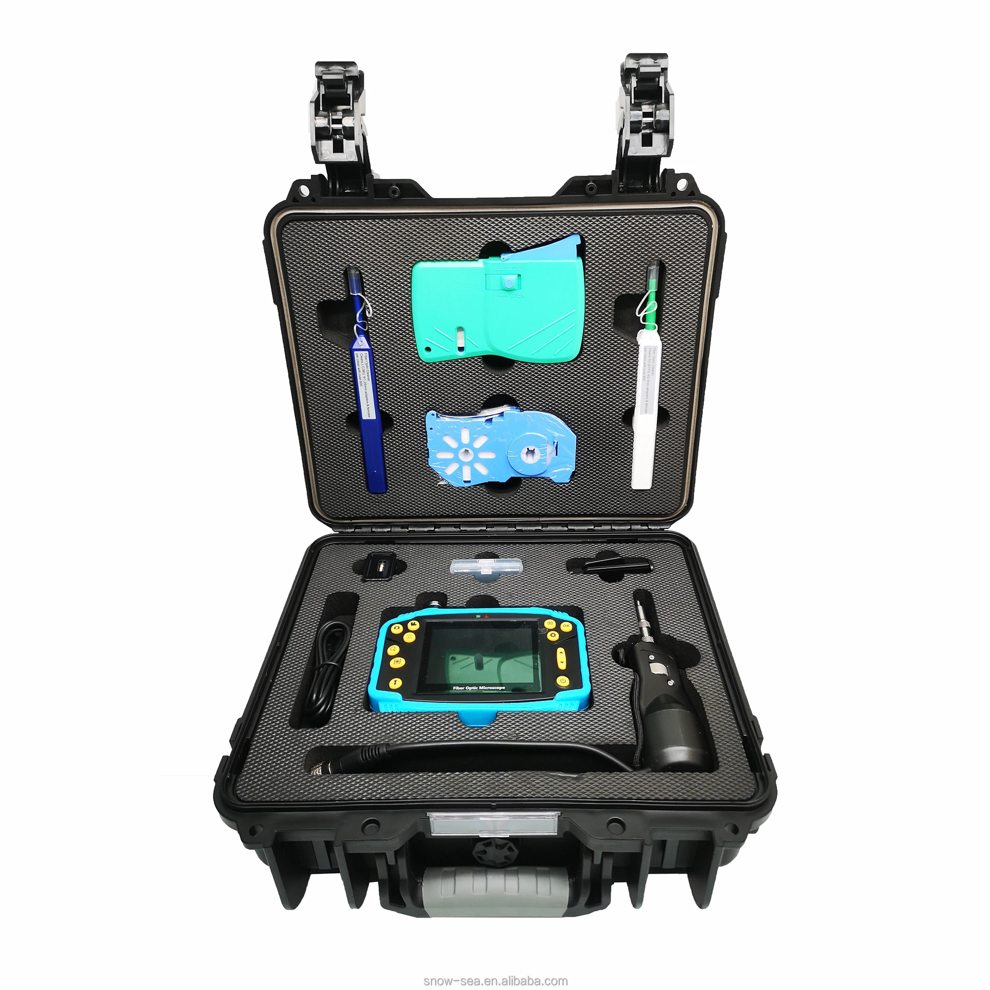 Handheld Video Optical Microscope Price with Cleaning Tool Kits for Inspection Fiber End Face
Handheld Video Optical Microscope Price with Cleaning Tool Kits for Inspection Fiber End Face