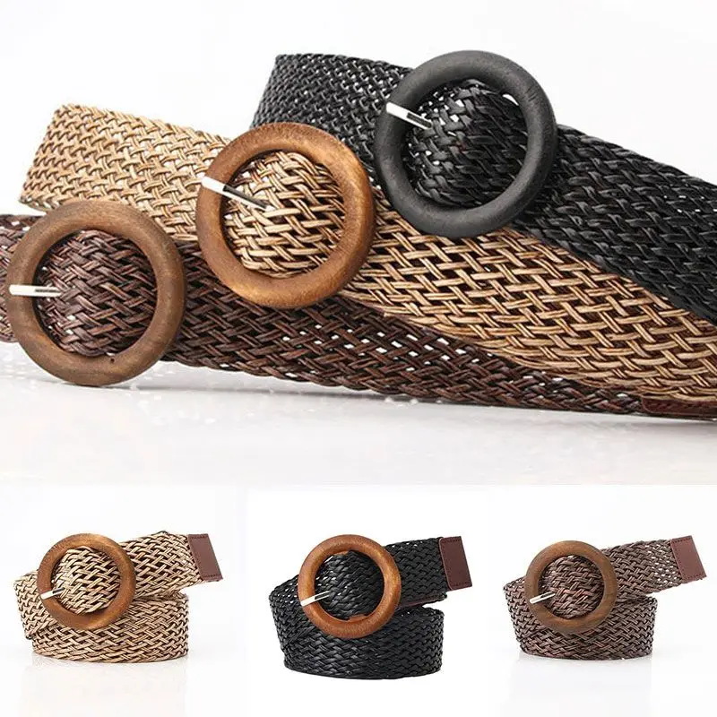Vintage Wide Bohemian Belts For Women Round Wood Buckle Woven Braided Rope Belt Female Casual Crochet Bohemia Dress Waistband
Vintage Wide Bohemian Belts For Women Round Wood Buckle Woven Braided Rope Belt Female Casual Crochet Bohemia Dress Waistband