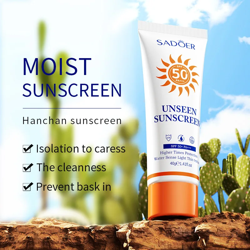 

Солнцезащитный крем SPF50 + PA +++ женский прозрачный отбеливающий изоляционный лосьон для лица водостойкий устойчивый к поту солнцезащитный крем для кожи
