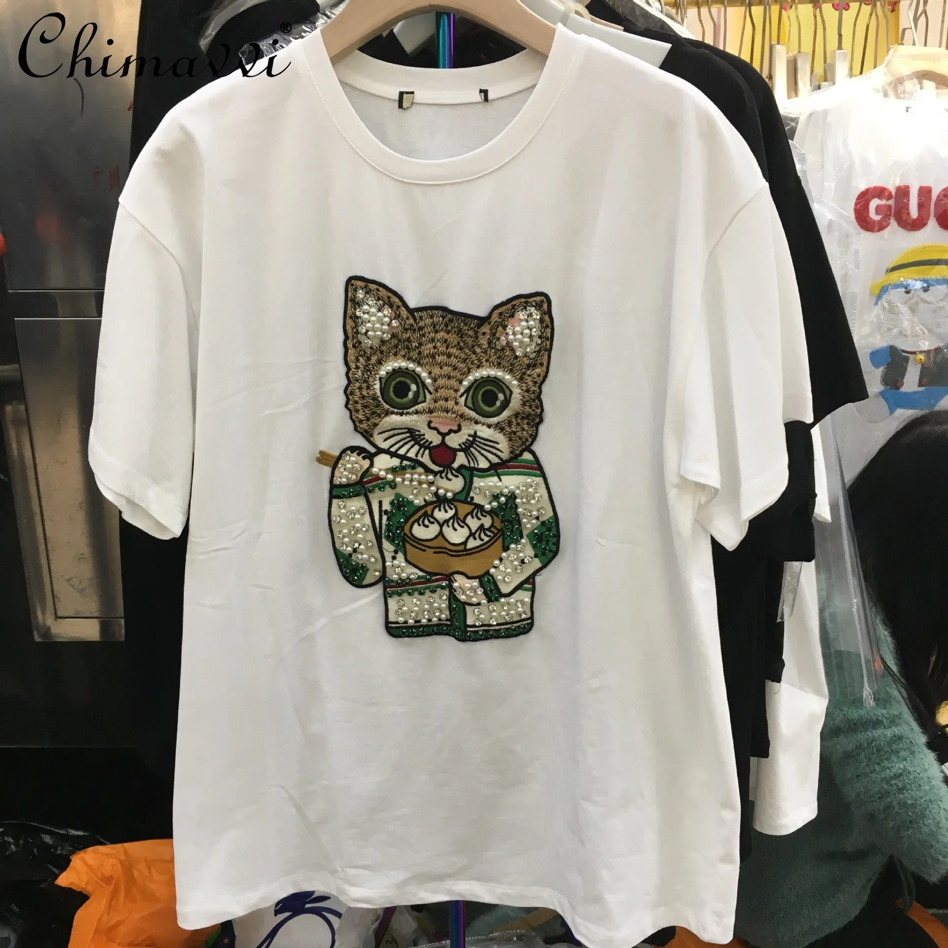 Women Fashion Simple Short-Sleeved T-shirt 2022 Spring New Ladies Loose Ins Trendy Cat Printing Top Casual O-neck Bottoming Tee
Women Fashion Simple Short-Sleeved T-shirt 2022 Spring New Ladies Loose Ins Trendy Cat Printing Top Casual O-neck Bottoming Tee
