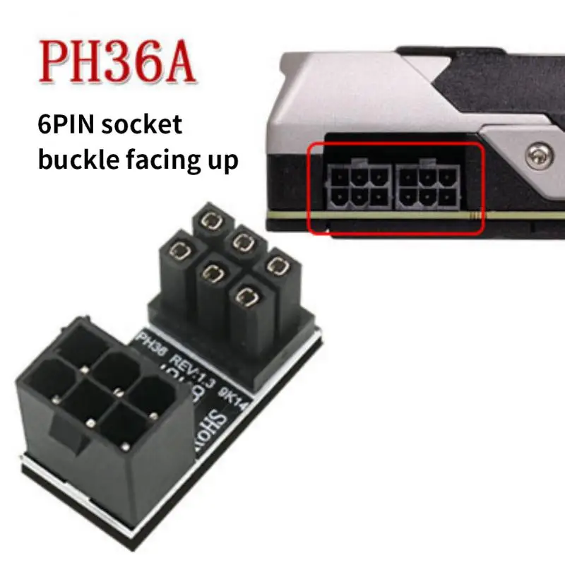 

8pin Female Power Gpu Power Vga Adapter 180 Degree Angled Steering Connector Graphics Video Card To 8 Pin Male Atx For Desktops