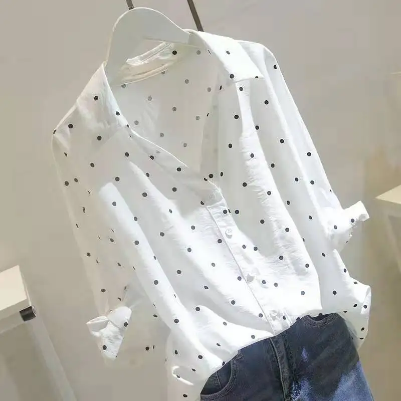 Polka Dot Linen Women Shirt Casual Spring Shirts for Womens Tops and Blouses Long Sleeve Fashion Woman Blouses 2022 Top Female
Polka Dot Linen Women Shirt Casual Spring Shirts for Womens Tops and Blouses Long Sleeve Fashion Woman Blouses 2022 Top Female