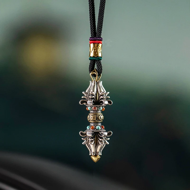 

New National Tide Retro Oriental Vajra Car Pendant Necklace Men's and Women's Rear Single Charm Safe Gift Jewelry Accessories