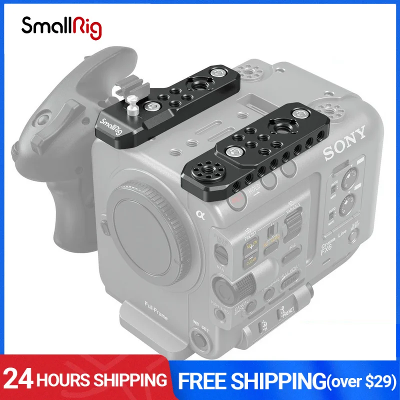 SmallRig Top Plate For Sony FX6 Multiple 1/4”-20 threaded holes and two ARRI 3/8" -16 locating holes accessories 3186
SmallRig Top Plate For Sony FX6 Multiple 1/4”-20 threaded holes and two ARRI 3/8" -16 locating holes accessories 3186