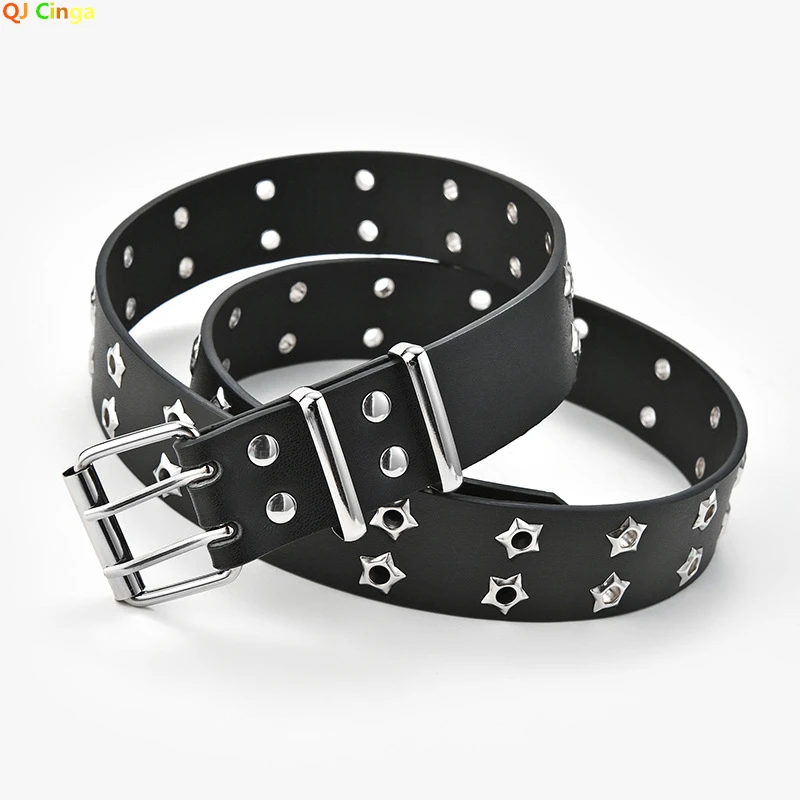 Women Belts Double Row Belt Leather Pin Buckle Jeans Decorative Ladies Retro Decorative Punk High Quality Female Waist Waistband
Women Belts Double Row Belt Leather Pin Buckle Jeans Decorative Ladies Retro Decorative Punk High Quality Female Waist Waistband