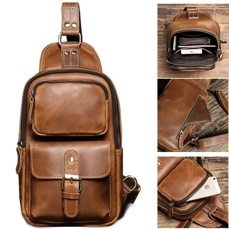 Men's Retro Genuine Leather Top Layer Cowhide Shoulder Bags Waterproof Crossbody Travel Sling Messenger Pack Chest Bag for Male
Men's Retro Genuine Leather Top Layer Cowhide Shoulder Bags Waterproof Crossbody Travel Sling Messenger Pack Chest Bag for Male