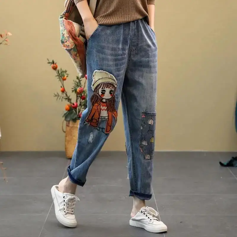 Baggy Harem Jeans Women 2022 Sweet Cartoon Pattern Patchwork Ladies Denim Trousers Plus Size Casual Streetwear Trousers S-4XL
Baggy Harem Jeans Women 2022 Sweet Cartoon Pattern Patchwork Ladies Denim Trousers Plus Size Casual Streetwear Trousers S-4XL
