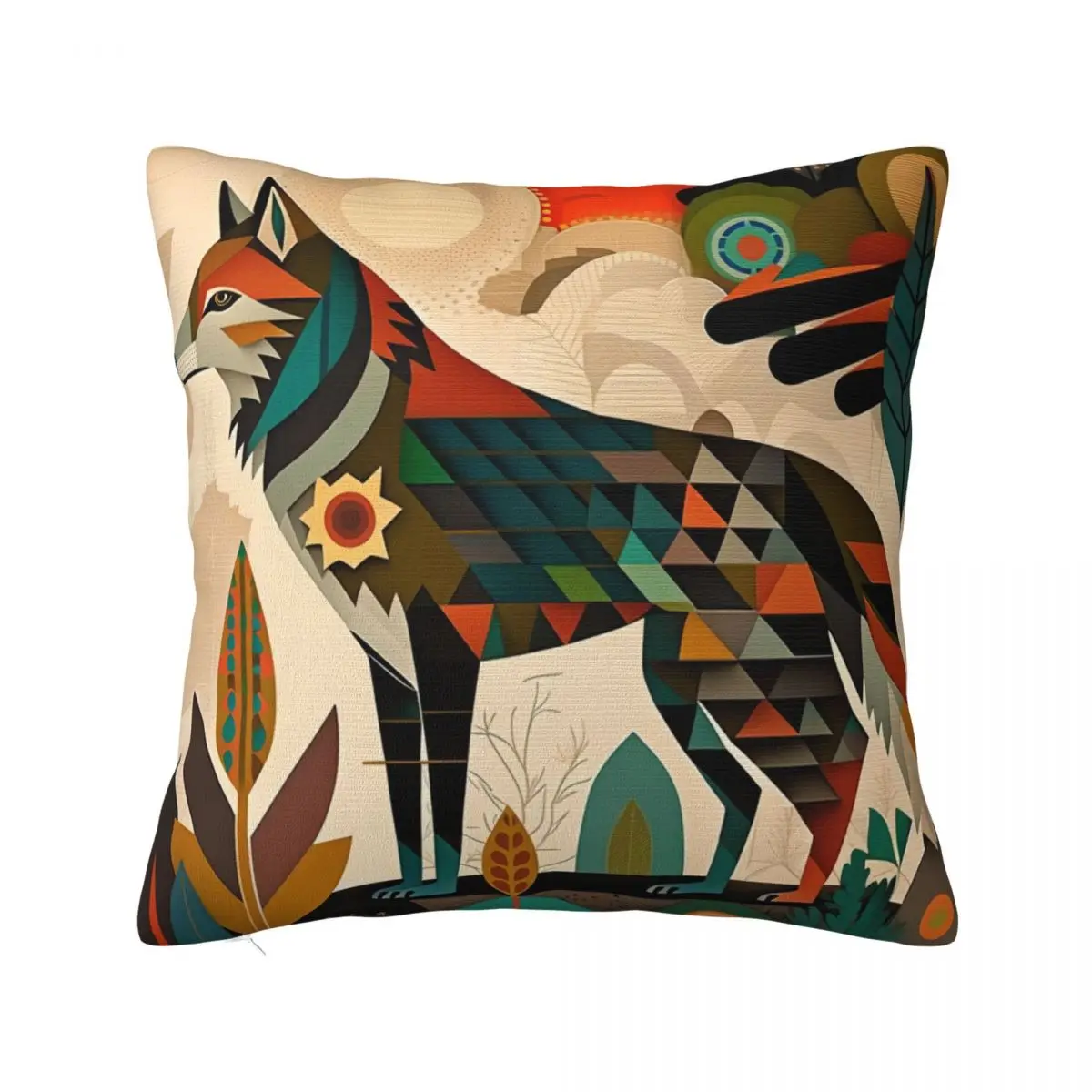 Wolf Pillow Case Modern Art Style Colored Polyester Pillowcase Travel Zipper Summer Cover
Wolf Pillow Case Modern Art Style Colored Polyester Pillowcase Travel Zipper Summer Cover