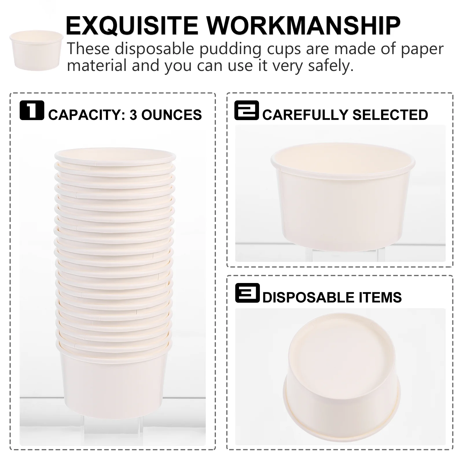 100pcs 3oz Paper Cups Dessert Containers Paper Dessert Yogurt Bowls Cold and Hot Container for Soup Dessert Yogurt Sauce
100pcs 3oz Paper Cups Dessert Containers Paper Dessert Yogurt Bowls Cold and Hot Container for Soup Dessert Yogurt Sauce