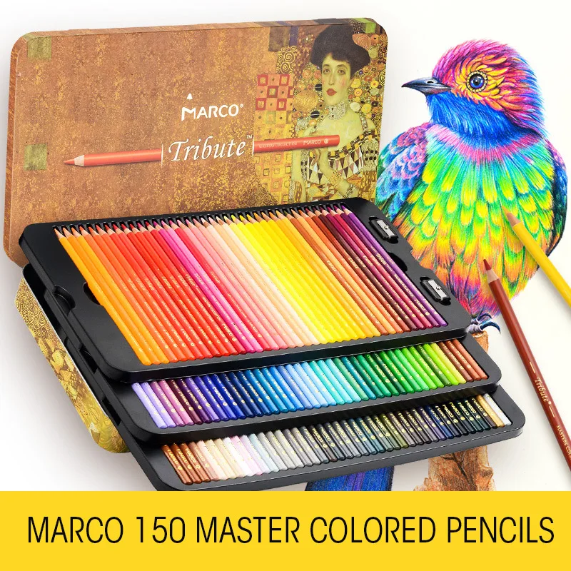 

Colored Watercolor 3320 Pencil Tin 3300 Marco Pencils Tribute Colors Box 150 Supplies 48/72/100/120 Professional Color Oil Art /