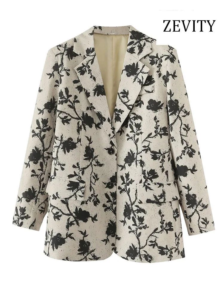 ZEVITY Women Fashion Front Buttoned Floral Print Blazer Coat Vintage Long Sleeve Flap Pockets Female Outerwear Chic Veste CT963
ZEVITY Women Fashion Front Buttoned Floral Print Blazer Coat Vintage Long Sleeve Flap Pockets Female Outerwear Chic Veste CT963