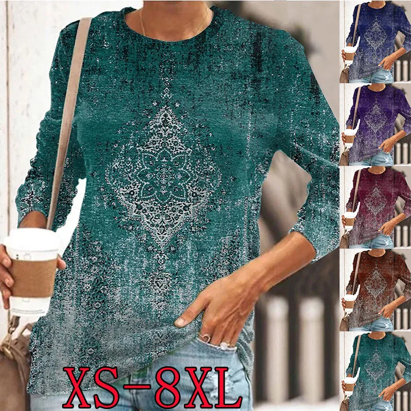 2022 женские модные повседневные свободные элегантные топы с принтом, пуловер в простом стиле, футболка с длинным рукавом 
2022 женские модные повседневные свободные элегантные топы с принтом, пуловер в простом стиле, футболка с длинным рукавом