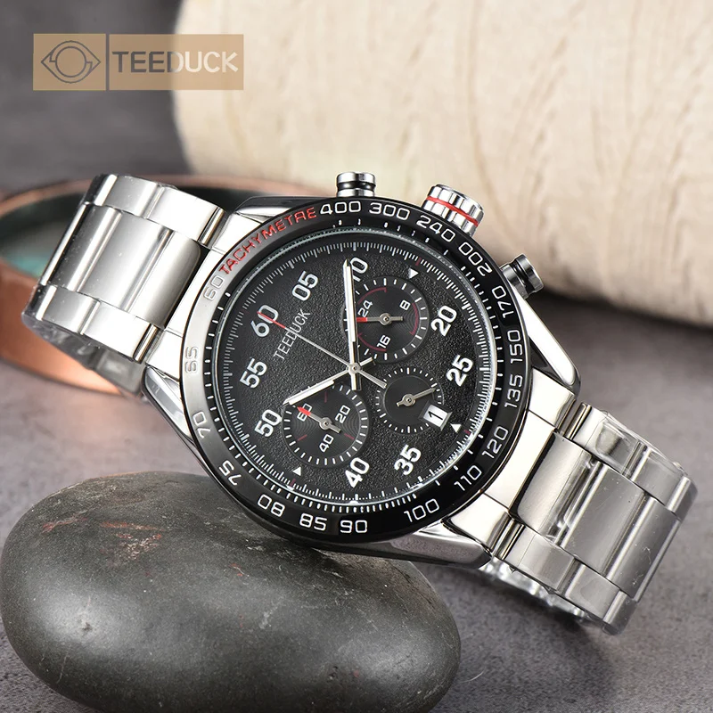 

Мужские кварцевые наручные часы AAA, водонепроницаемые Роскошные брендовые светящиеся автоматические часы из нержавеющей стали с хронографом и тахиметром с автоматической датой