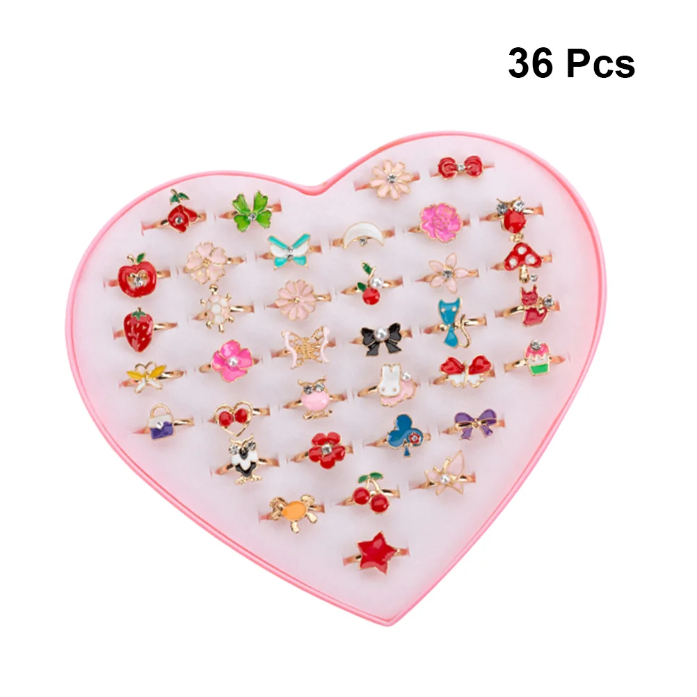 36Pcs Cartoon Kids Rings Finger Ring Girls Jewelry Toys Party Supplies for Kids Girls Mixed Style and Colors Pink 
36Pcs Cartoon Kids Rings Finger Ring Girls Jewelry Toys Party Supplies for Kids Girls Mixed Style and Colors Pink