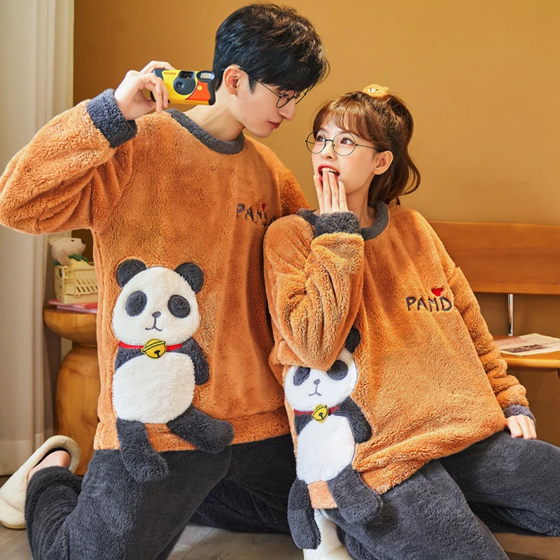 Winter Thicken Couples Pajamas Set Women Men Cartoon Panda Pijamas Sets Sleepwear Soft Warm Pyjama Femme Korean Lovers Suit
Winter Thicken Couples Pajamas Set Women Men Cartoon Panda Pijamas Sets Sleepwear Soft Warm Pyjama Femme Korean Lovers Suit