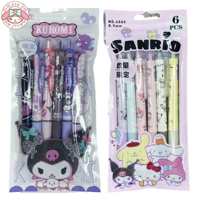 

Новинка гелевая ручка Sanrio Kuromi My Melody 12/24 шт. Мультяшные ограниченные кавайные канцелярские принадлежности для студентов 0,5 черная школьная Ручка для сдачи экзамена оптовая продажа