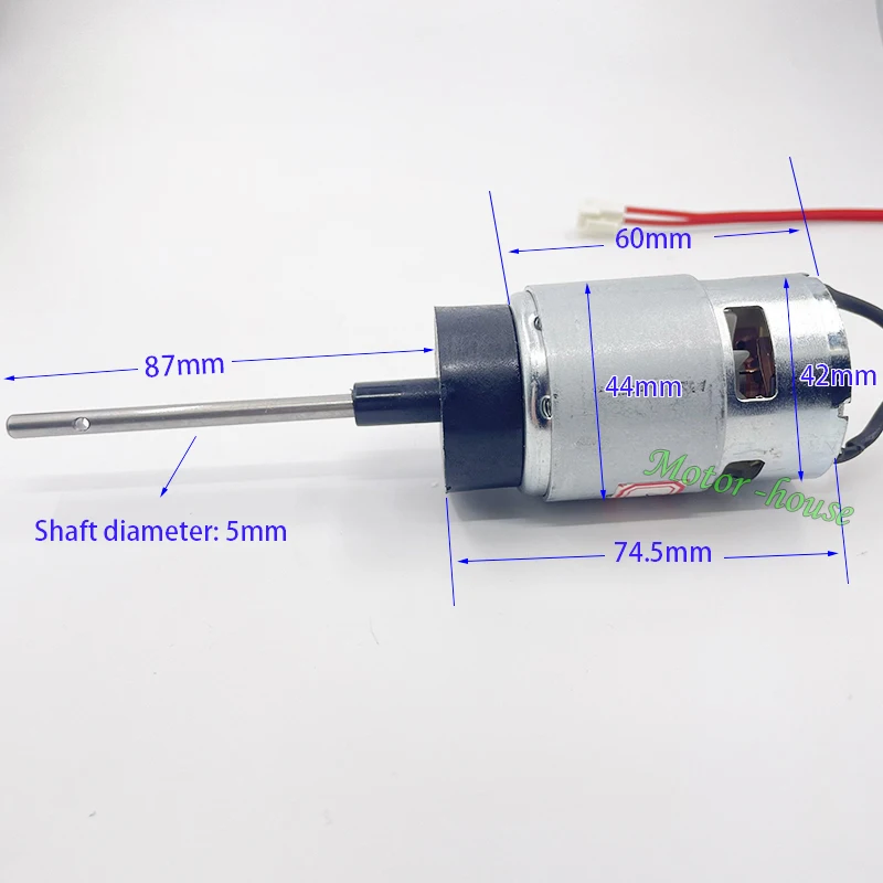 Micro RS-755 Motor DC 12V 12.5V 7000RPM Large Torque Long Shaft with Cooling Fan/ Cooling Hole for Fishing Boat
Micro RS-755 Motor DC 12V 12.5V 7000RPM Large Torque Long Shaft with Cooling Fan/ Cooling Hole for Fishing Boat