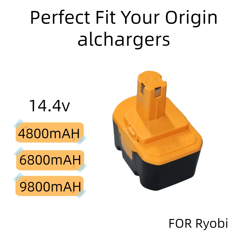 14.4V 4.8/6.8/9.8mAh Battery Replacement For Ryobi Compatible R10521 RY6201 RY6202 130224010 130224011 130281002
14.4V 4.8/6.8/9.8mAh Battery Replacement For Ryobi Compatible R10521 RY6201 RY6202 130224010 130224011 130281002