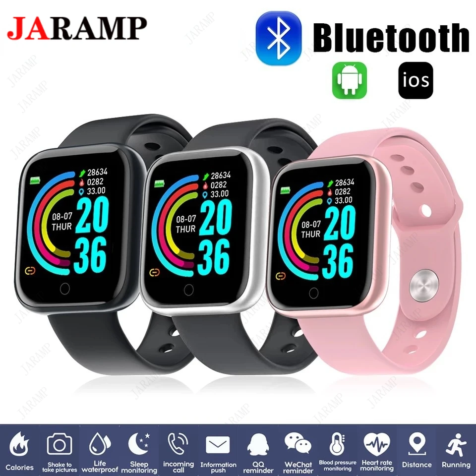 D20 Smart Watch Bluetooth Fitness Tracker Sports Heart Rate Monitor Blood Waterproof Women Color Bracelet Y68 for Android IOS
D20 Smart Watch Bluetooth Fitness Tracker Sports Heart Rate Monitor Blood Waterproof Women Color Bracelet Y68 for Android IOS