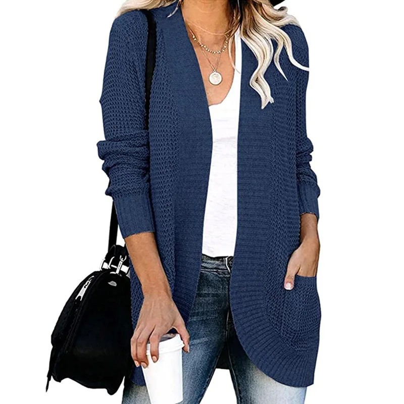 Spring Autumn Knitted Cardigan Women Big Pocket Design Sweater Coat V-neck Female Jumpers Casaul Solid Open Stitch Outerwear
Spring Autumn Knitted Cardigan Women Big Pocket Design Sweater Coat V-neck Female Jumpers Casaul Solid Open Stitch Outerwear