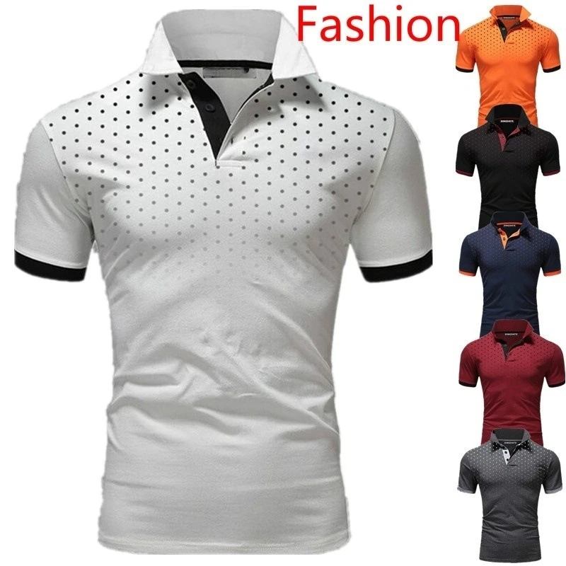 Summer men's polo shirt new short-sleeved T-shirt polka dot print top mens polo shirts with short sleeve
Summer men's polo shirt new short-sleeved T-shirt polka dot print top mens polo shirts with short sleeve