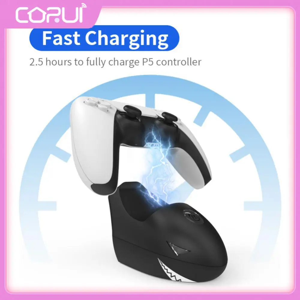 

Joypad Joystick Handle Charger For Ps5 With Led Indicators Shark Charger Dualsense Controllers Charging Dock Station Durable