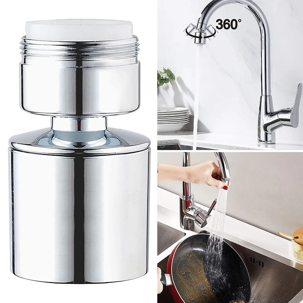 

Kitchen Tap Head 360° Rotate Saving Water Faucet Aerator Splash-Proof Bubbler Faucet Swivel End Diffuser Adapter Filter M24