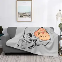 A Cat Sleeping In A Skull Blanket A Cut And Agile Cat Flannel All Season Cute Lightweight Throw Blankets For Office Rug Piece