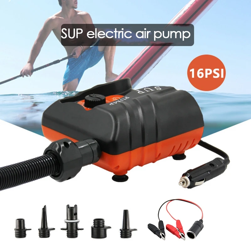 12V Paddle Board Air Pump SUP-Inflatable Pump 16PSI Air Inflator for Outdoor Boats, Tent, Surfboard 
12V Paddle Board Air Pump SUP-Inflatable Pump 16PSI Air Inflator for Outdoor Boats, Tent, Surfboard