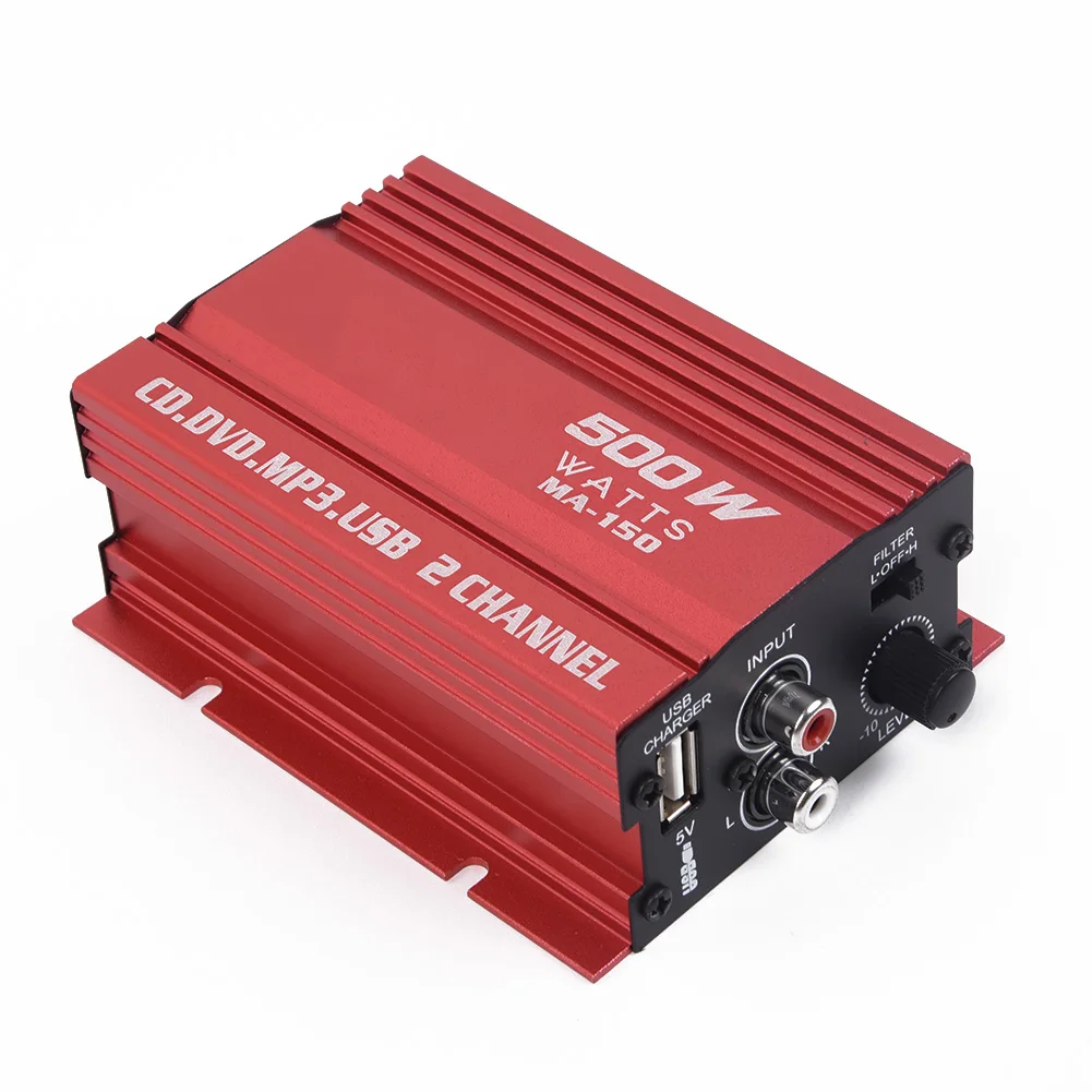 12V Cable 500W Audio Amplifier 2 Channels Mini Hi-Fi Stereo Amplifier Amp Subwoofer USB Port Mp3 Mp4 20Hz~20KHz
12V Cable 500W Audio Amplifier 2 Channels Mini Hi-Fi Stereo Amplifier Amp Subwoofer USB Port Mp3 Mp4 20Hz~20KHz