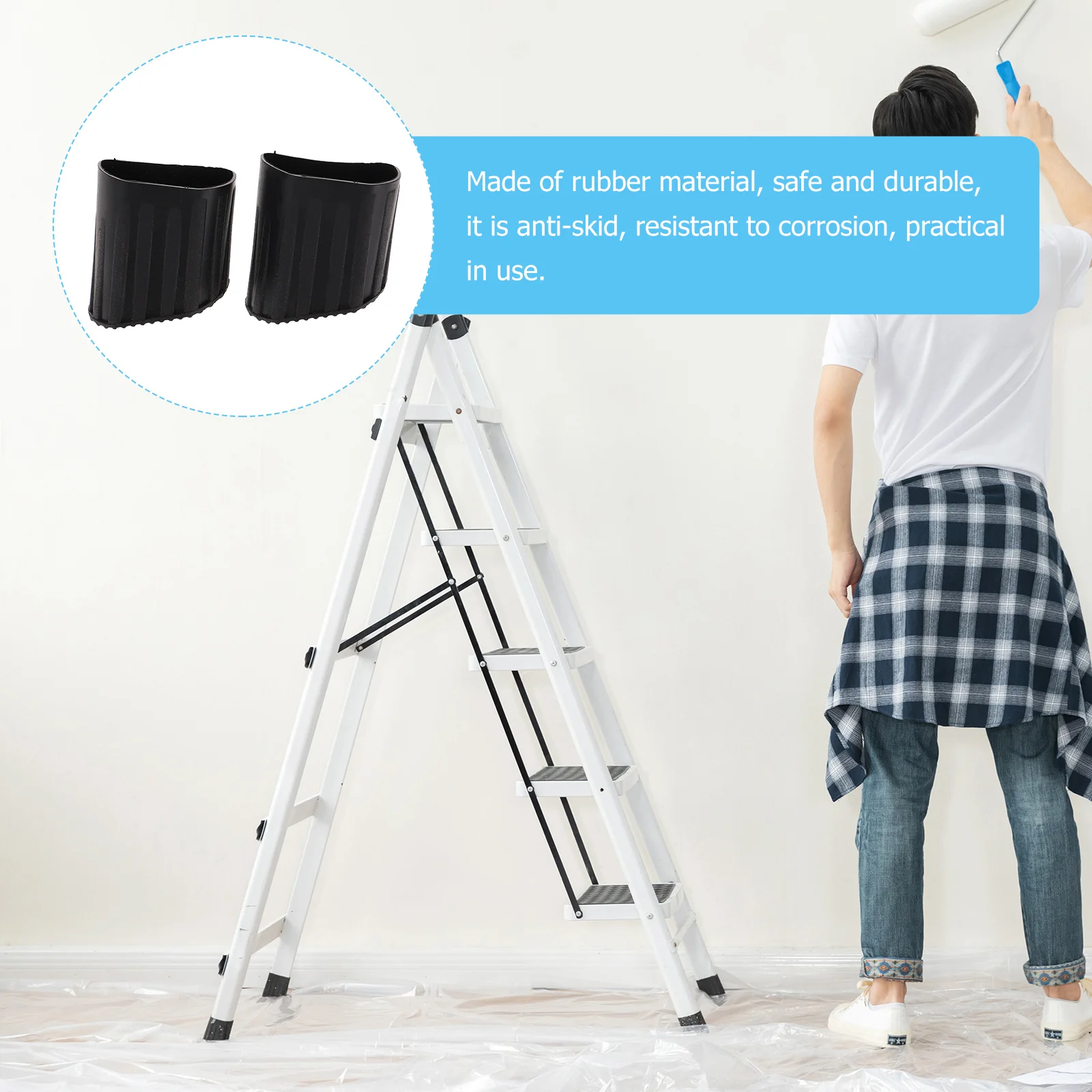 4 Pcs Ladder Mat Folding Anti-slip Covers Leg Protective Pad Rubber Step Telescoping Foot Retractable Non-skid Aluminum Ladders
4 Pcs Ladder Mat Folding Anti-slip Covers Leg Protective Pad Rubber Step Telescoping Foot Retractable Non-skid Aluminum Ladders