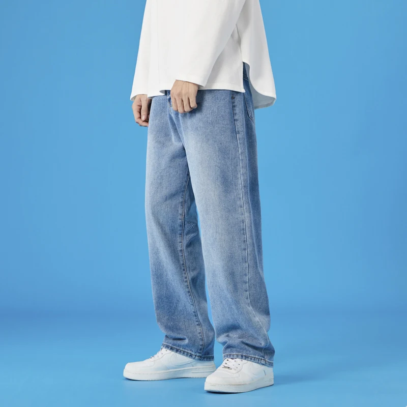 Spring Blue Straight Loose Jeans Men's Korean Streetwear Baggy Denim Trousers Fashion Casual Wide Leg Jean Pants Man Clothing 
Spring Blue Straight Loose Jeans Men's Korean Streetwear Baggy Denim Trousers Fashion Casual Wide Leg Jean Pants Man Clothing