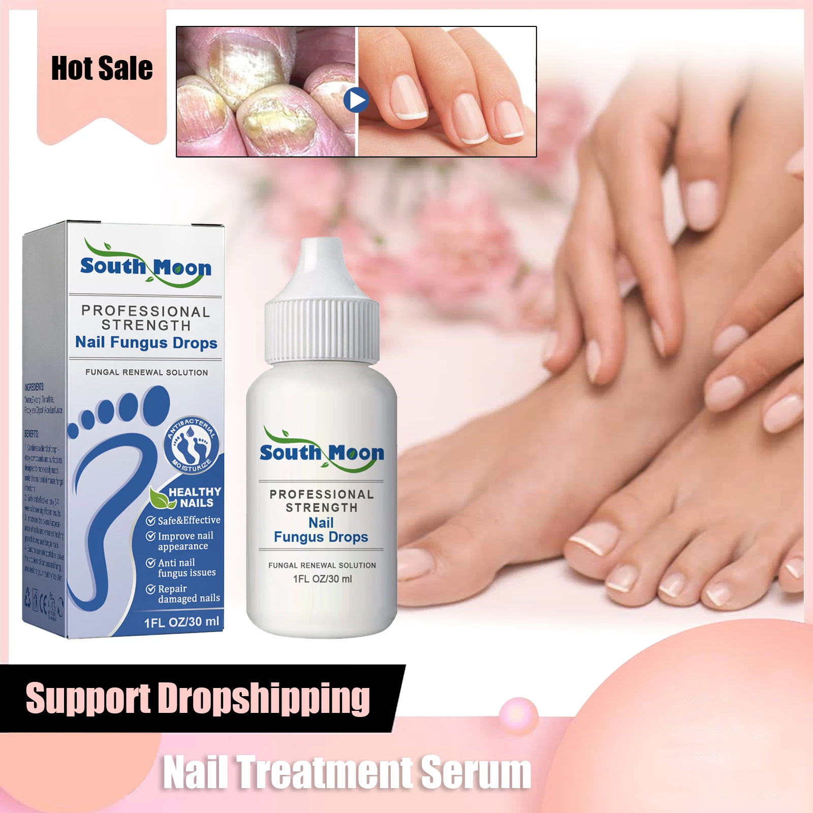 

Fungus Nail Serum Repair Toenail Fungal Treatment Essence Anti Infection Drops Paronychia Remove Cuticle Oil Feet Nail Care 30ml