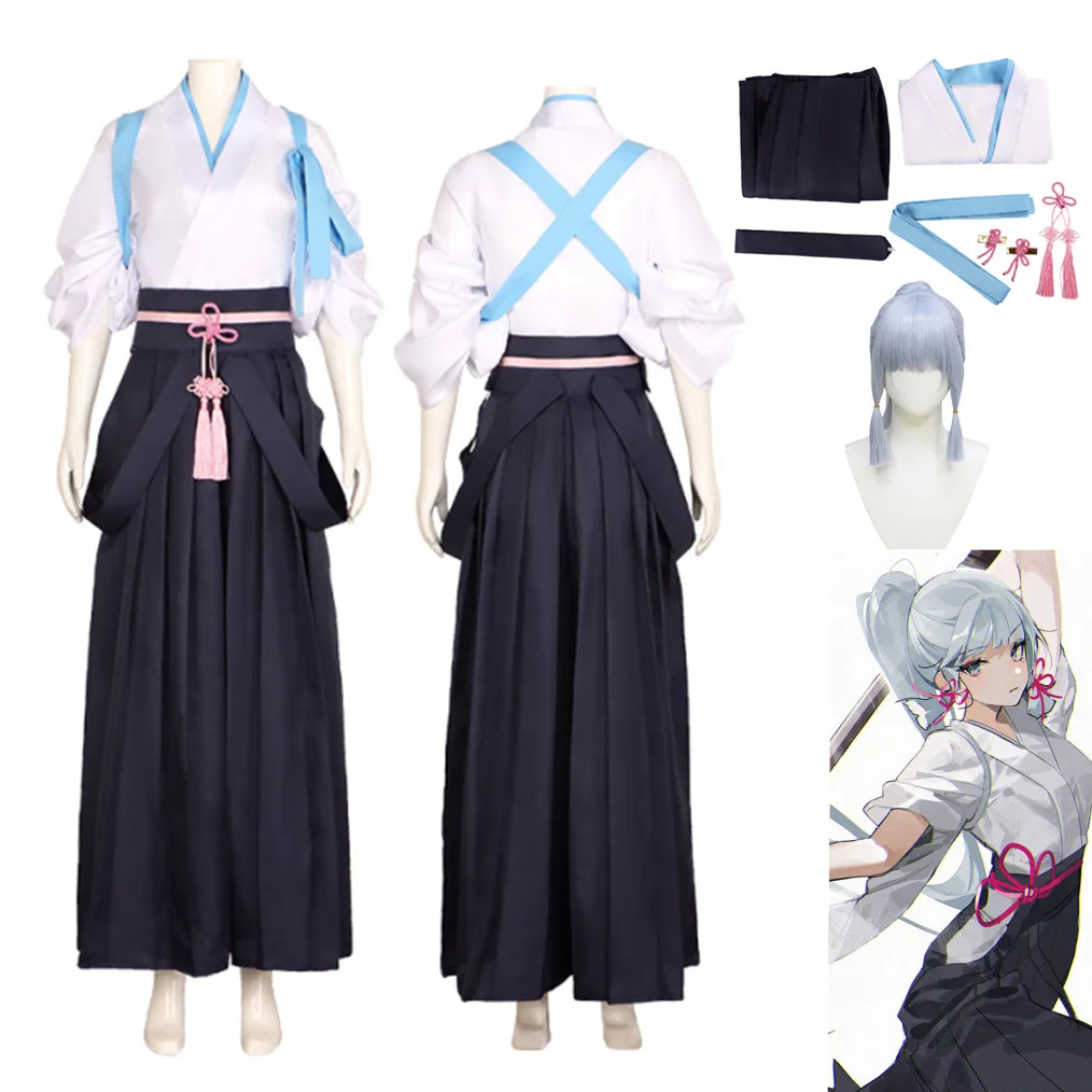 Genshin Impact Costume Kamisato Ayaka Cosplay Kimono Anime Costume Woman Kendo Clothing Princess Ggret Wig Headgear 
Genshin Impact Costume Kamisato Ayaka Cosplay Kimono Anime Costume Woman Kendo Clothing Princess Ggret Wig Headgear