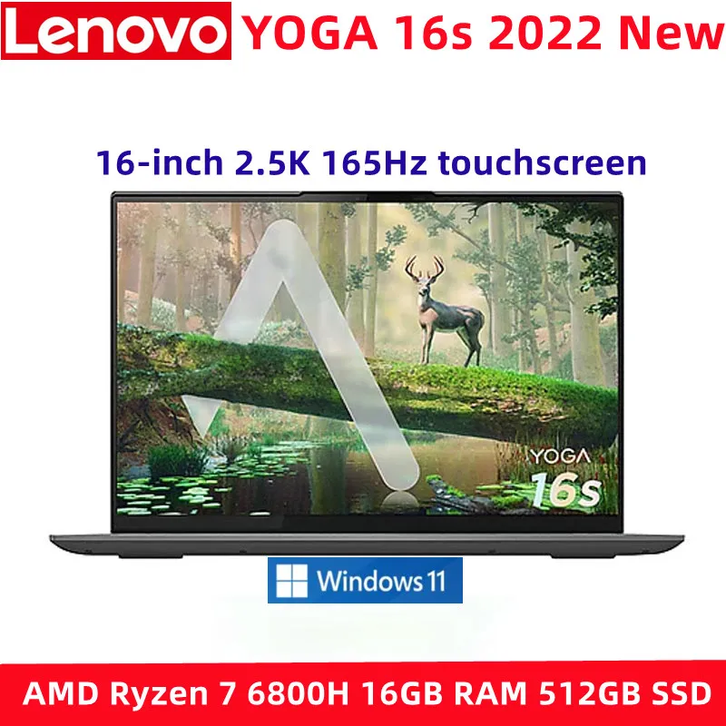 Новый ультратонкий ноутбук Lenovo YOGA 16s 2022 AMD Ryzen 7 6800H Windows 11 16 дюймов Гб ОЗУ 512 ГБ SSD 2 5 K