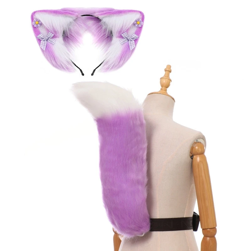 E9LC Fox Ears and Tail Set Plush Furry Animal Ears Headband Halloween Party Costume
E9LC Fox Ears and Tail Set Plush Furry Animal Ears Headband Halloween Party Costume