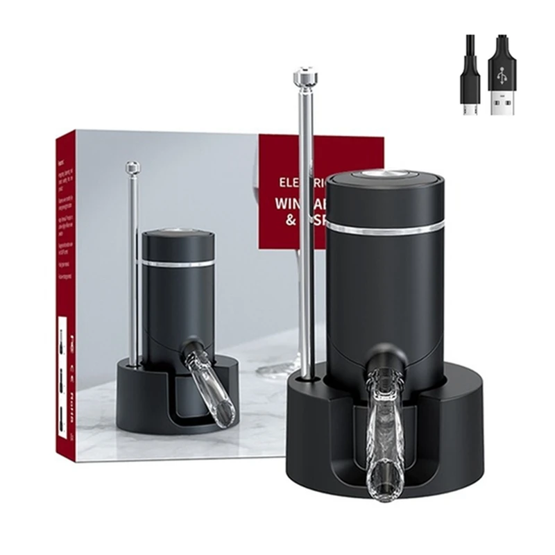 Bar Accessories One-Touch Automatic Wine Decanter Pourer Wine Aeration USB Rechargeable Wine Divider
Bar Accessories One-Touch Automatic Wine Decanter Pourer Wine Aeration USB Rechargeable Wine Divider