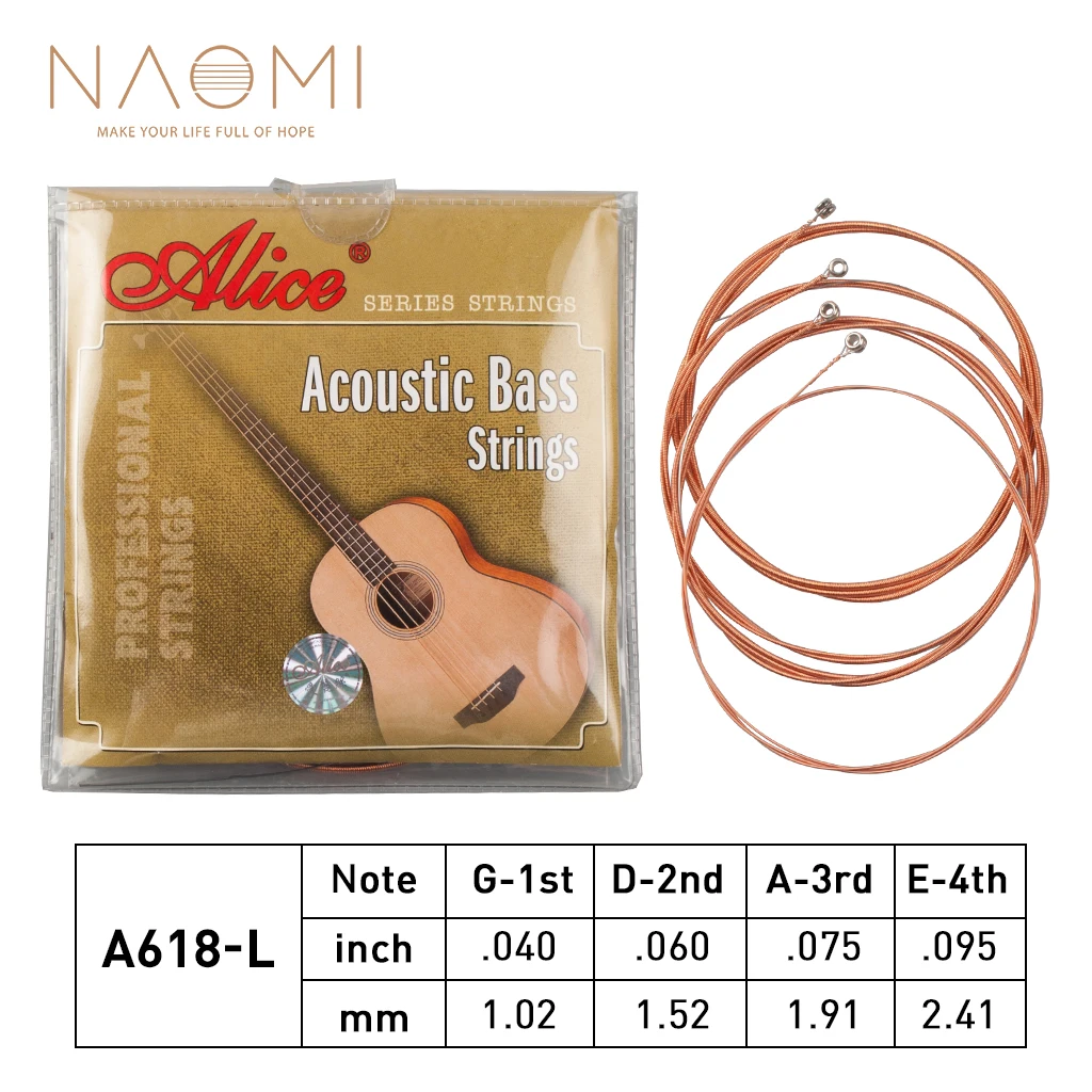 NAOMI Alice Acoustic Bass Strings A618-L Nickel Alloy Wound Strings 0.040-0.95 Inch For Acoustic Bass Accessories
NAOMI Alice Acoustic Bass Strings A618-L Nickel Alloy Wound Strings 0.040-0.95 Inch For Acoustic Bass Accessories