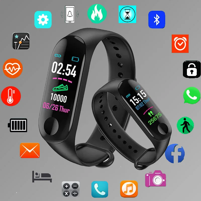 Men's Digital Watch M3 Plus Sports Heart Rate Blood Pressure Monitoring Waterproof Smart Bracelet Women's Multi-function Watches
Men's Digital Watch M3 Plus Sports Heart Rate Blood Pressure Monitoring Waterproof Smart Bracelet Women's Multi-function Watches