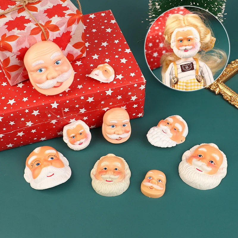 

Мини-маска на все лицо Санта-Клауса, Рождество, искусственные волосы, борода, Мультяшные Смешные украшения для дома, игрушка