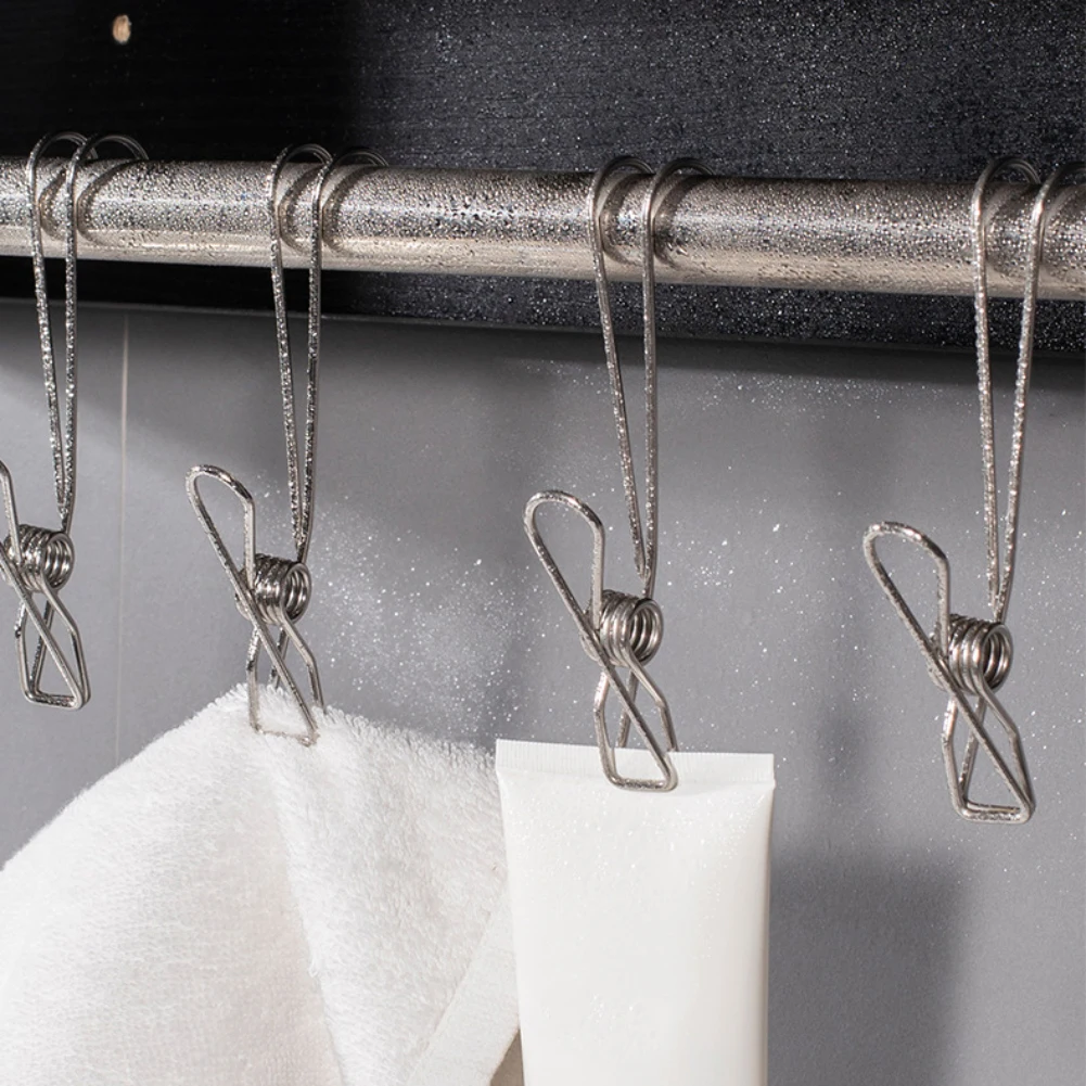 Multi-functional Clips With Hooks Stainless Steel Anti-rust Hanging Universal Clips For Kitchen Bathroom Office Clothes Pins
Multi-functional Clips With Hooks Stainless Steel Anti-rust Hanging Universal Clips For Kitchen Bathroom Office Clothes Pins