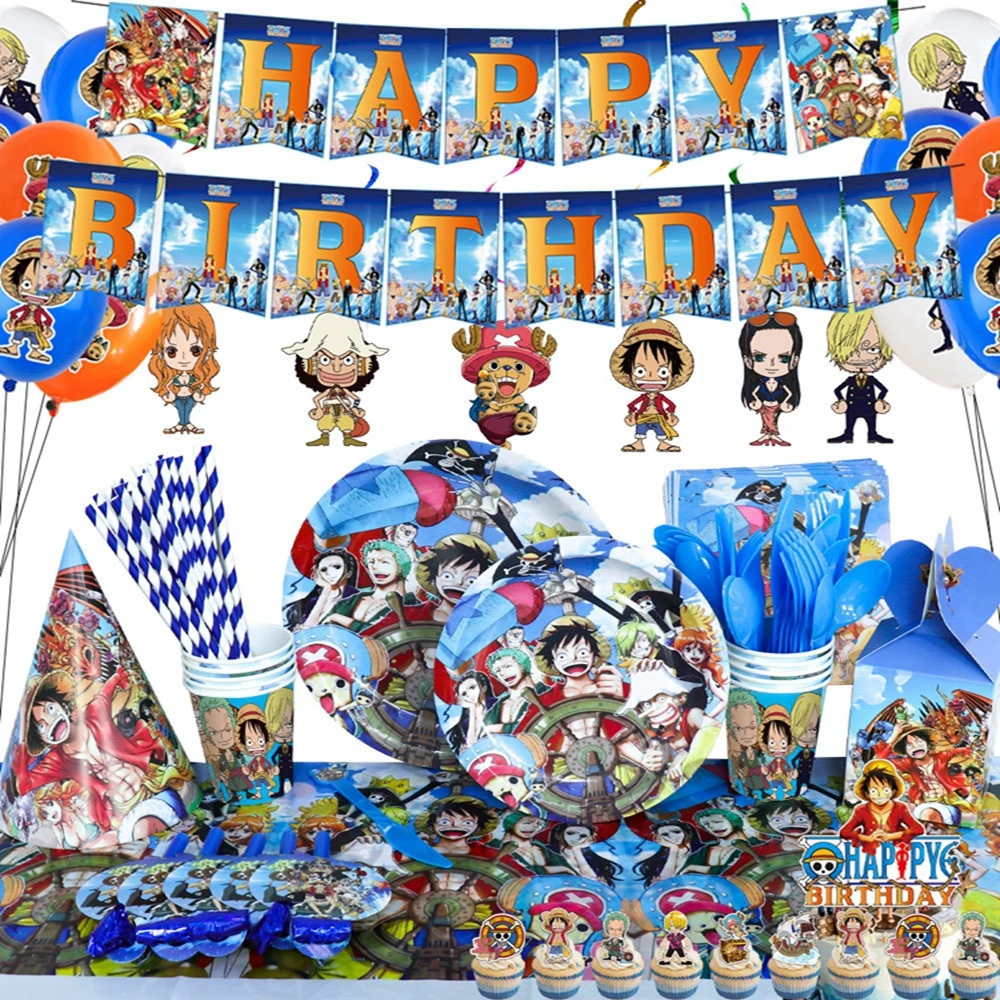 Anime ONE PIECE Party Tableware ONE PIECE Luffy Plate Cup Balloon Banner Cake Topper Boy Birthday Party Decorations Supplies
Anime ONE PIECE Party Tableware ONE PIECE Luffy Plate Cup Balloon Banner Cake Topper Boy Birthday Party Decorations Supplies