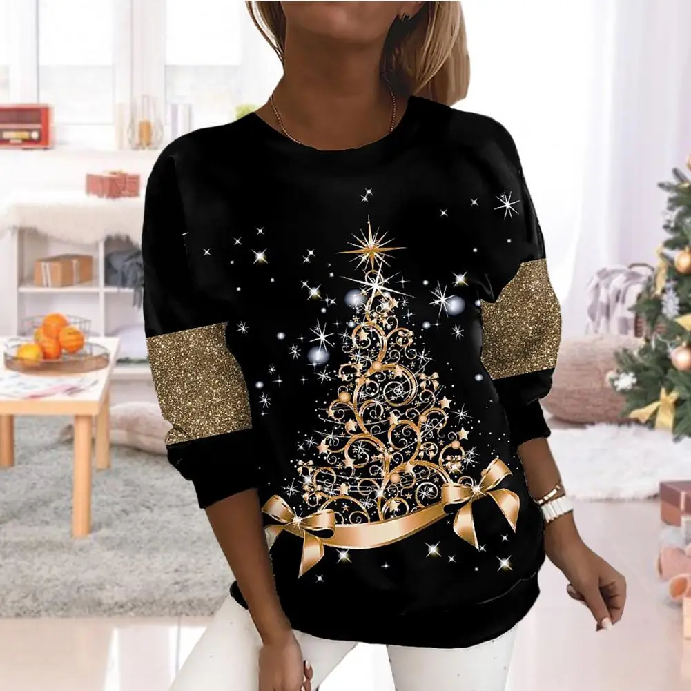Chic Christmas Shirt Stunning Visual Effect Keep Warm Dress Up Women Autumn Round Neck Christmas Sweatshirt
Chic Christmas Shirt Stunning Visual Effect Keep Warm Dress Up Women Autumn Round Neck Christmas Sweatshirt