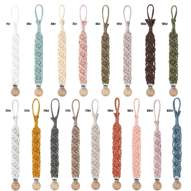 D7YD Crochet Baby Pacifier Clip Infant Newborn Cotton Wood Pacifier Chain Nipple Soother Dummy Holder Eco-friendly Material
D7YD Crochet Baby Pacifier Clip Infant Newborn Cotton Wood Pacifier Chain Nipple Soother Dummy Holder Eco-friendly Material